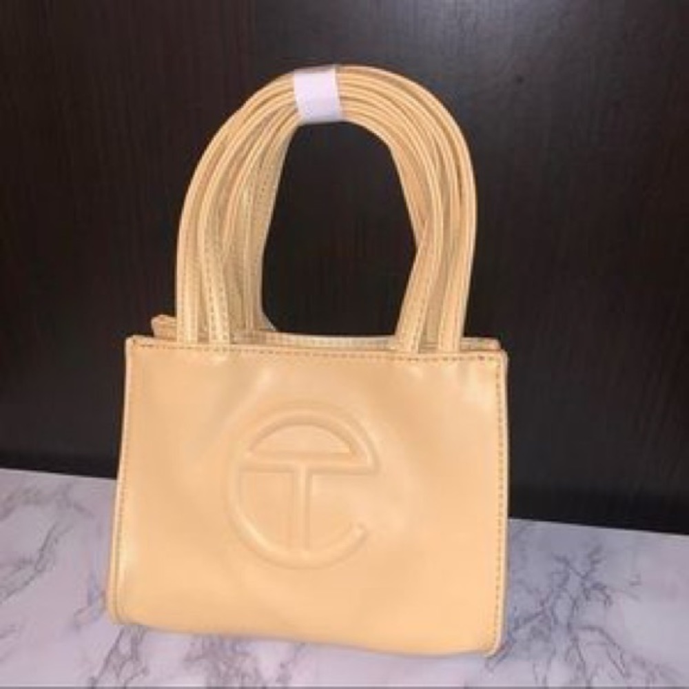 SMALL TELFAR CREAM SHOPPING BAG